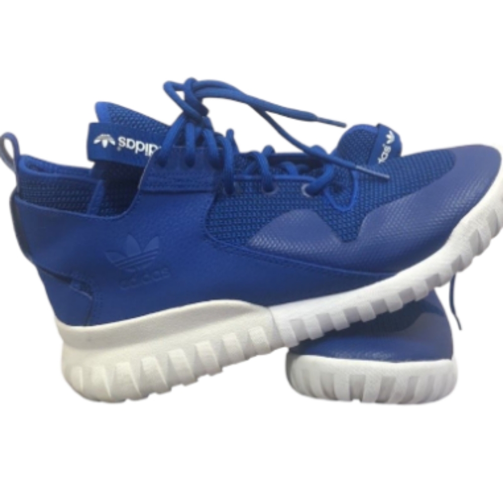 adidas Men's Blue Athletic Shoes with White Soles